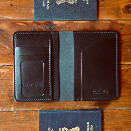 Compact Passport Wallet - Black