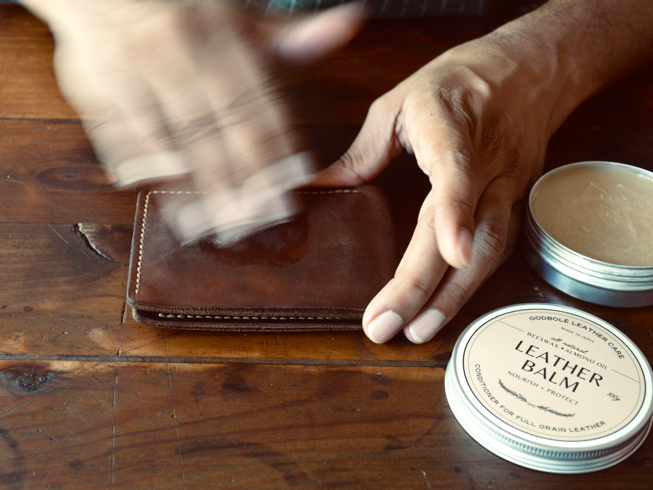 Applying Leather Balm