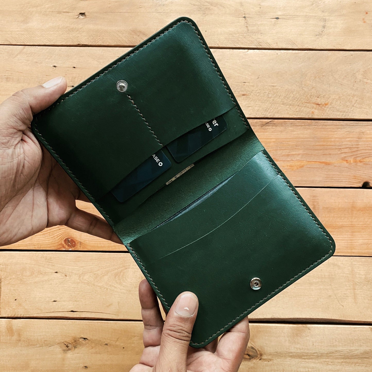 Large Passport Wallet - Racing Green - Clearance