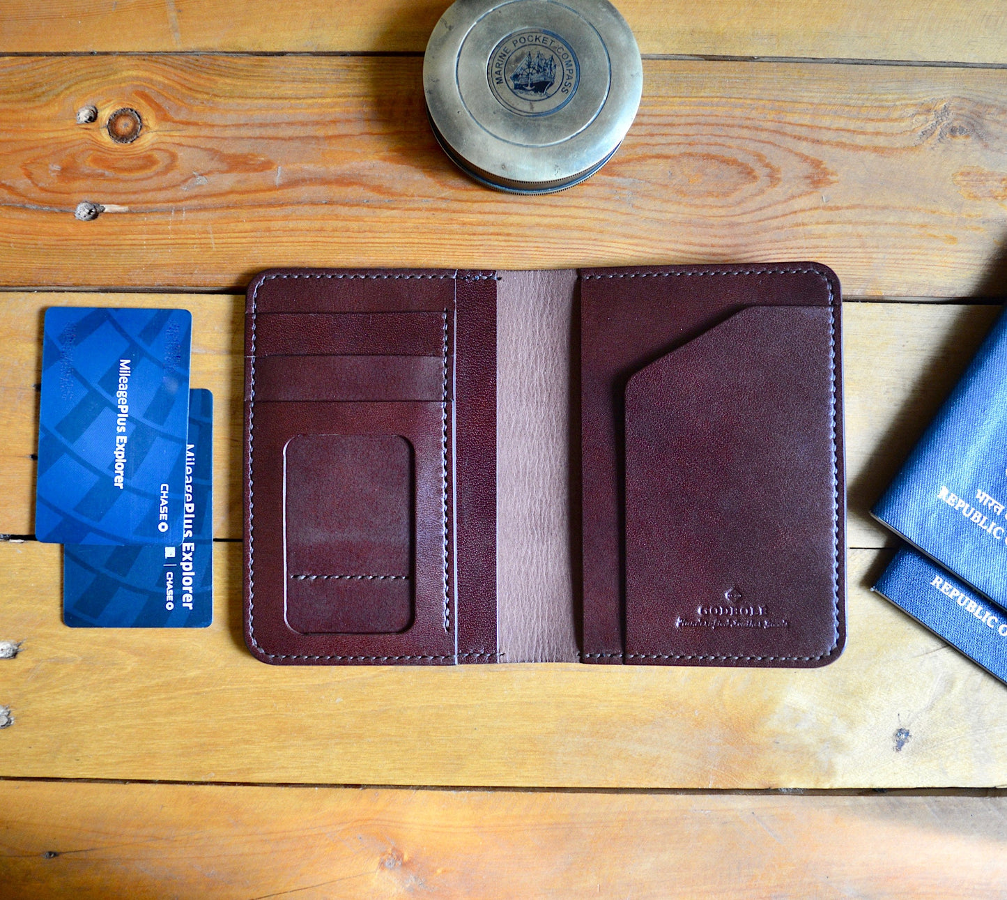 Compact Passport Wallet - Mahogany - Clearance