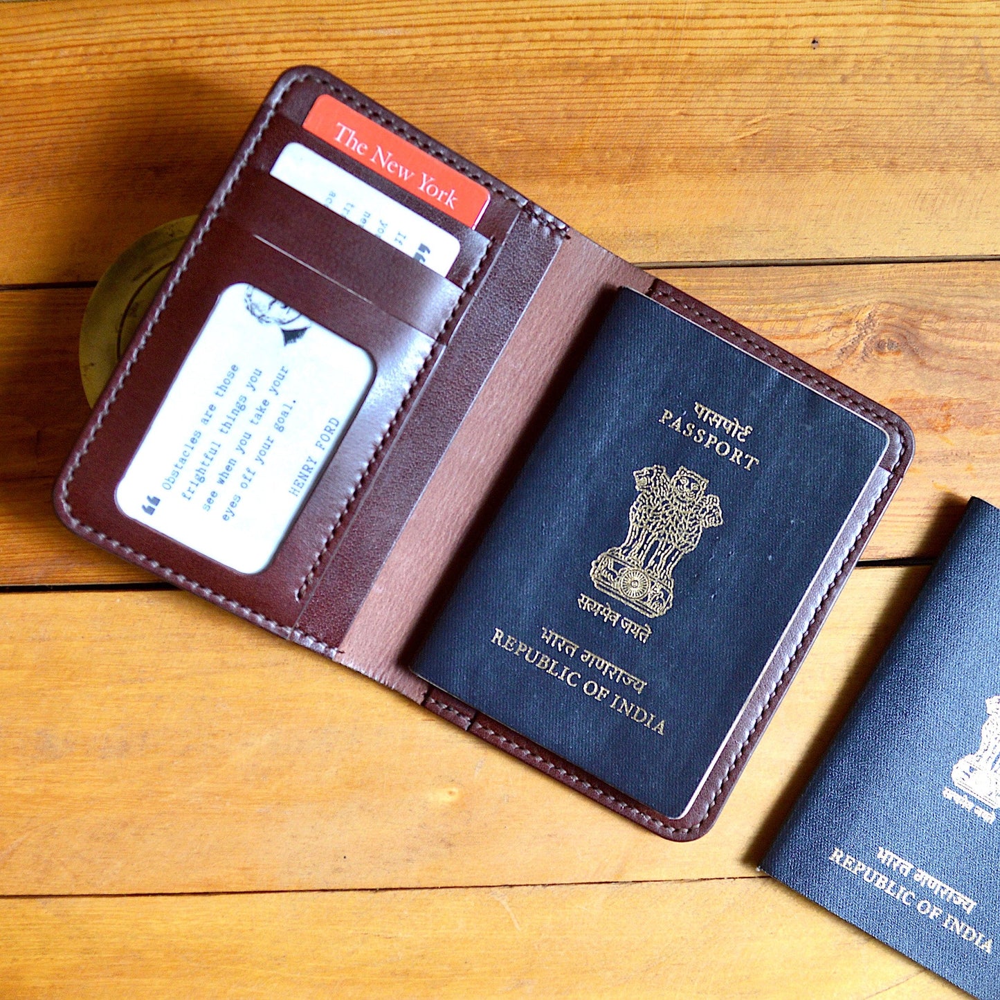 Compact Passport Wallet - Mahogany - Clearance