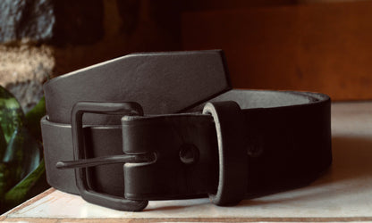 All-Black Lifetime Belts with Black Brass Hardware