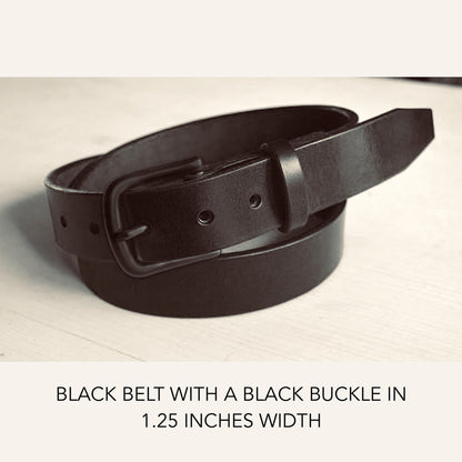 All-Black Lifetime Belts with Black Brass Hardware