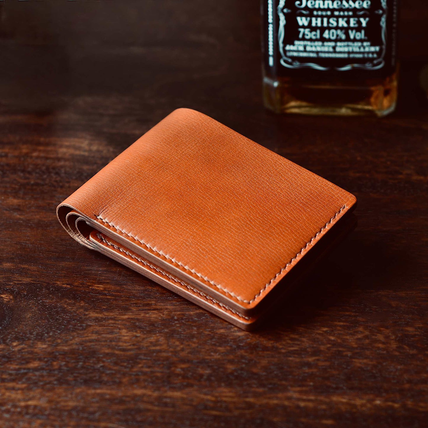 Coin Pocket Wallet No. 1 - Chestnut Textured Leather