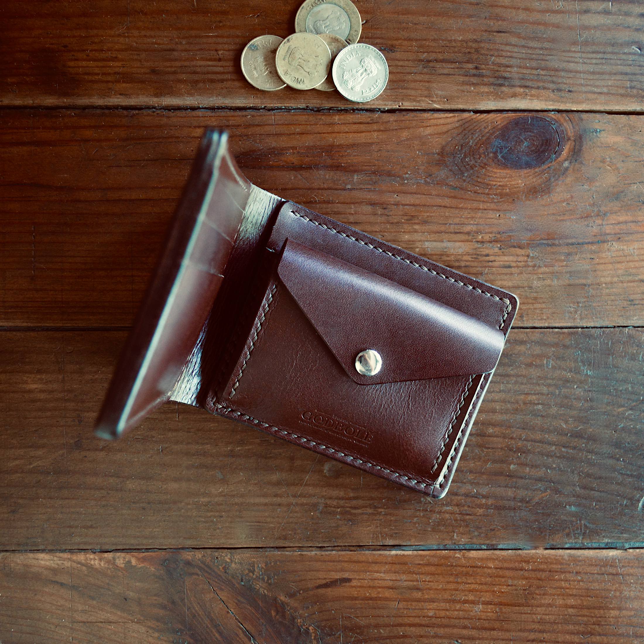 Thick Leather Coin Pocket Wallet | Handmade Luxury – Godbole Gear