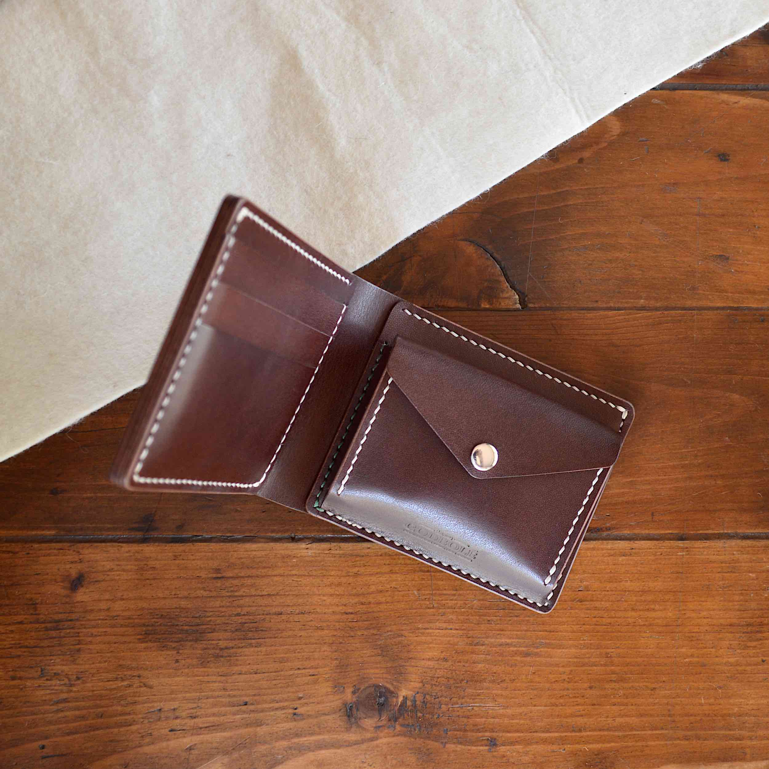 OHM New York Leather Bill Fold Wallet with Coin Holder