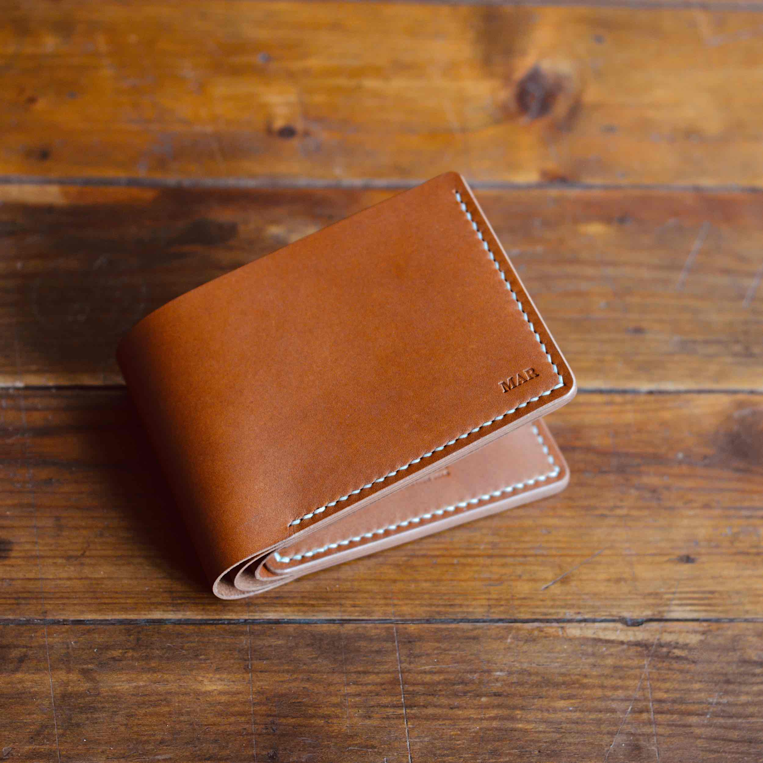 Bifold Wallet | Custom Wallet | Handmade in the USA |100% Real Leather –  Bull Sheath Leather