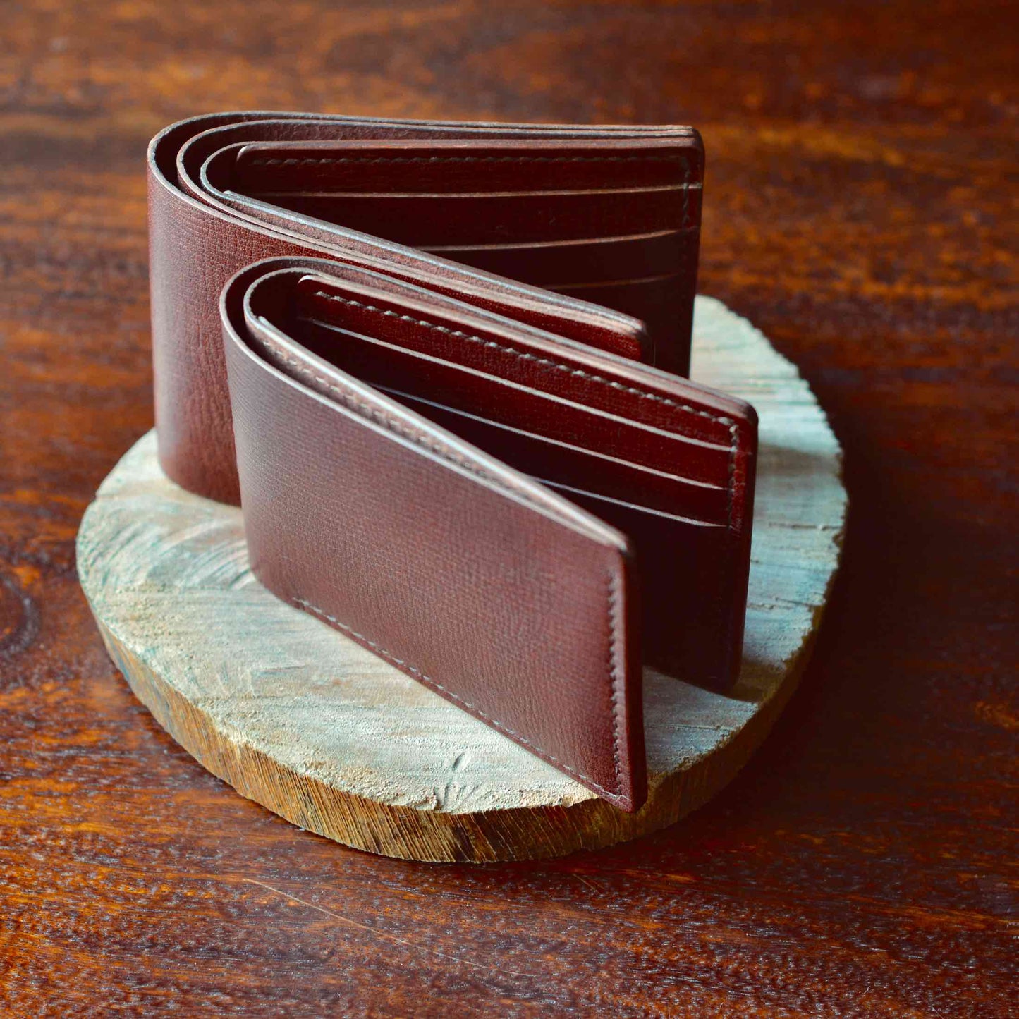 Classic Wallet - Mahogany Textured Leather