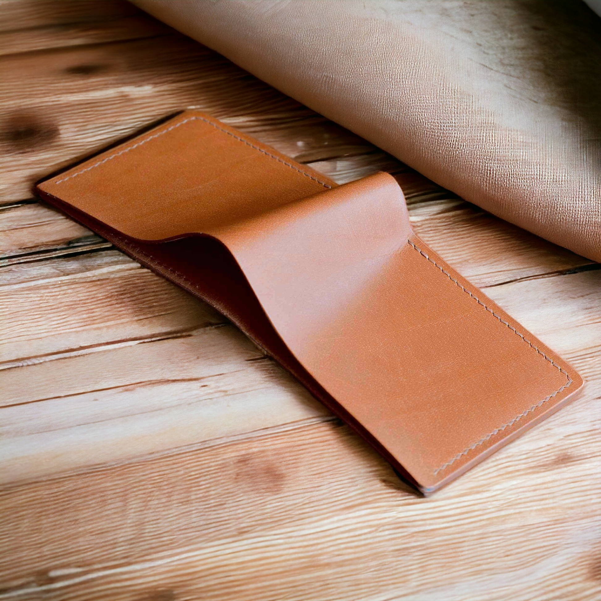 This is our classic wallet in chestnut leather
