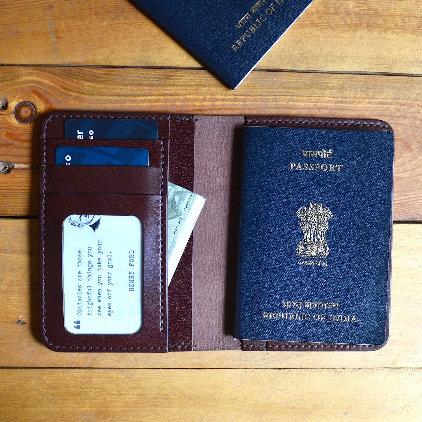Compact Passport Wallet - Mahogany - Clearance