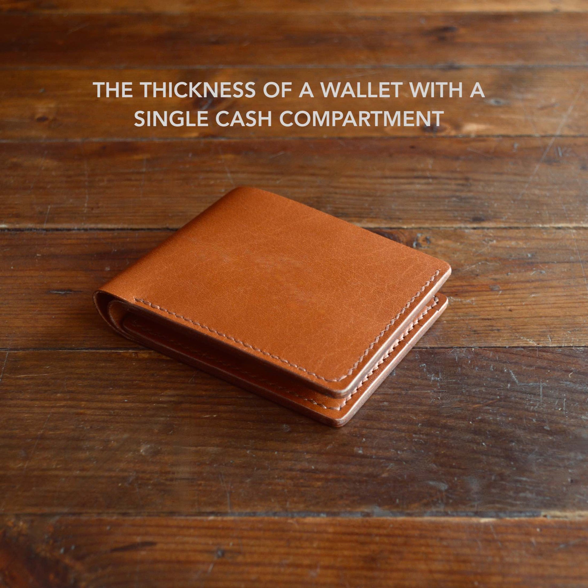 Coin Pocket Wallet in Veg Tan Leather | Handmade Luxury One Cash Pocket