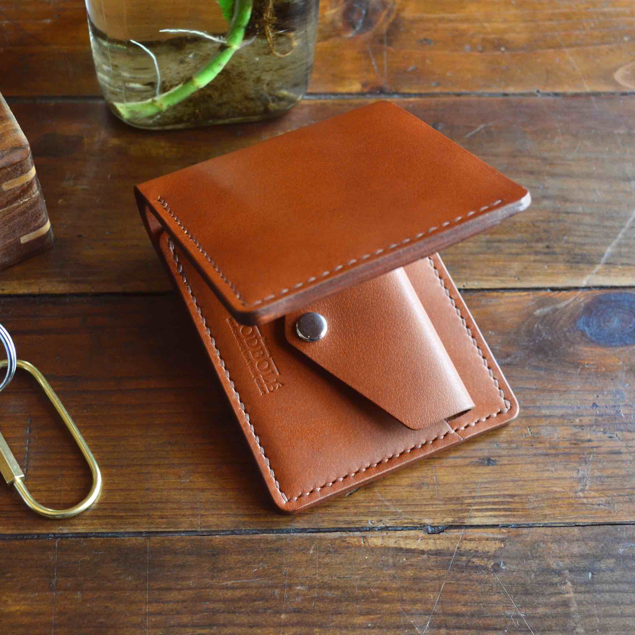 Coin Pocket Wallet in Veg Tan Leather Handmade Luxury Godbole Gear