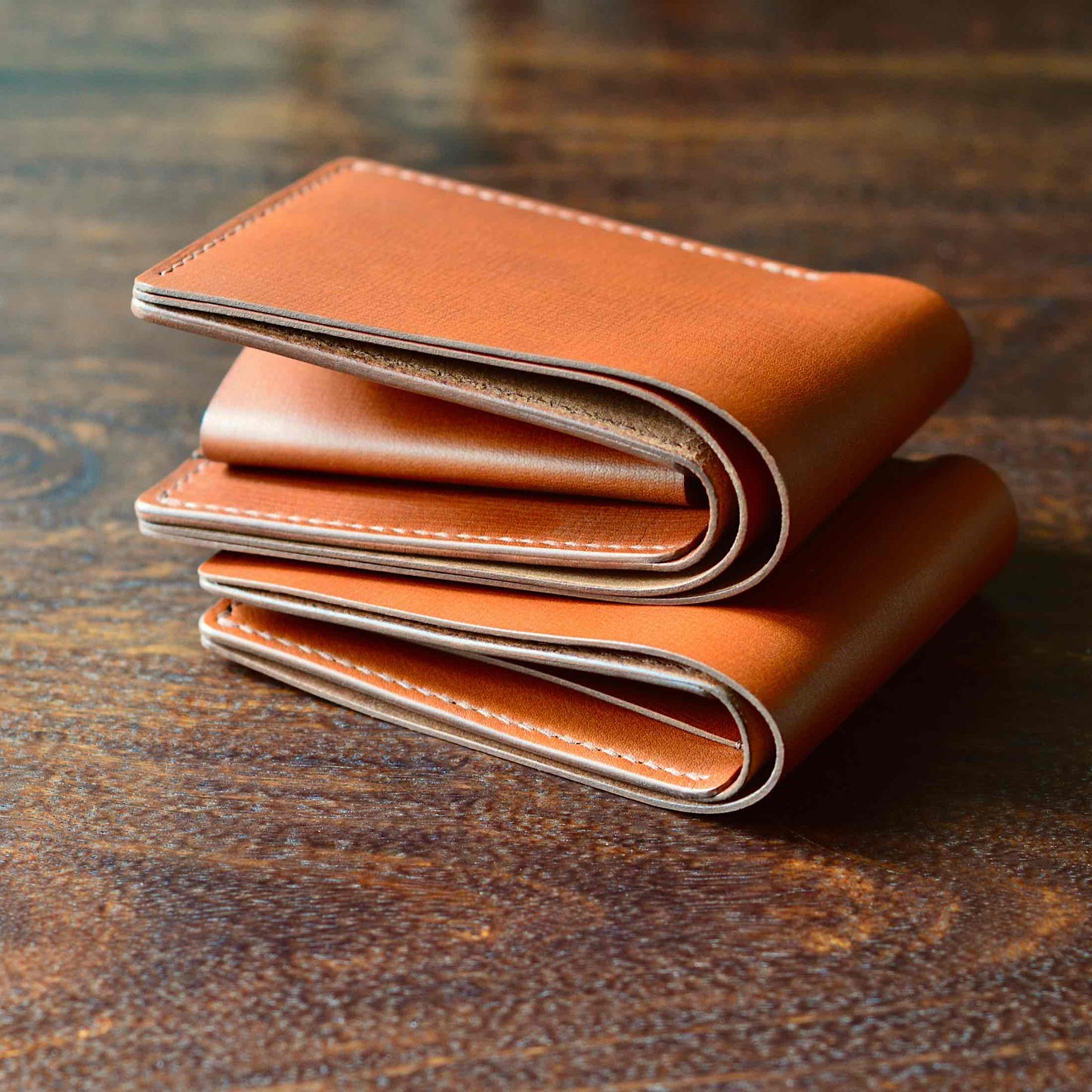 Coin Pocket Wallet No. 1 - Chestnut Textured Leather