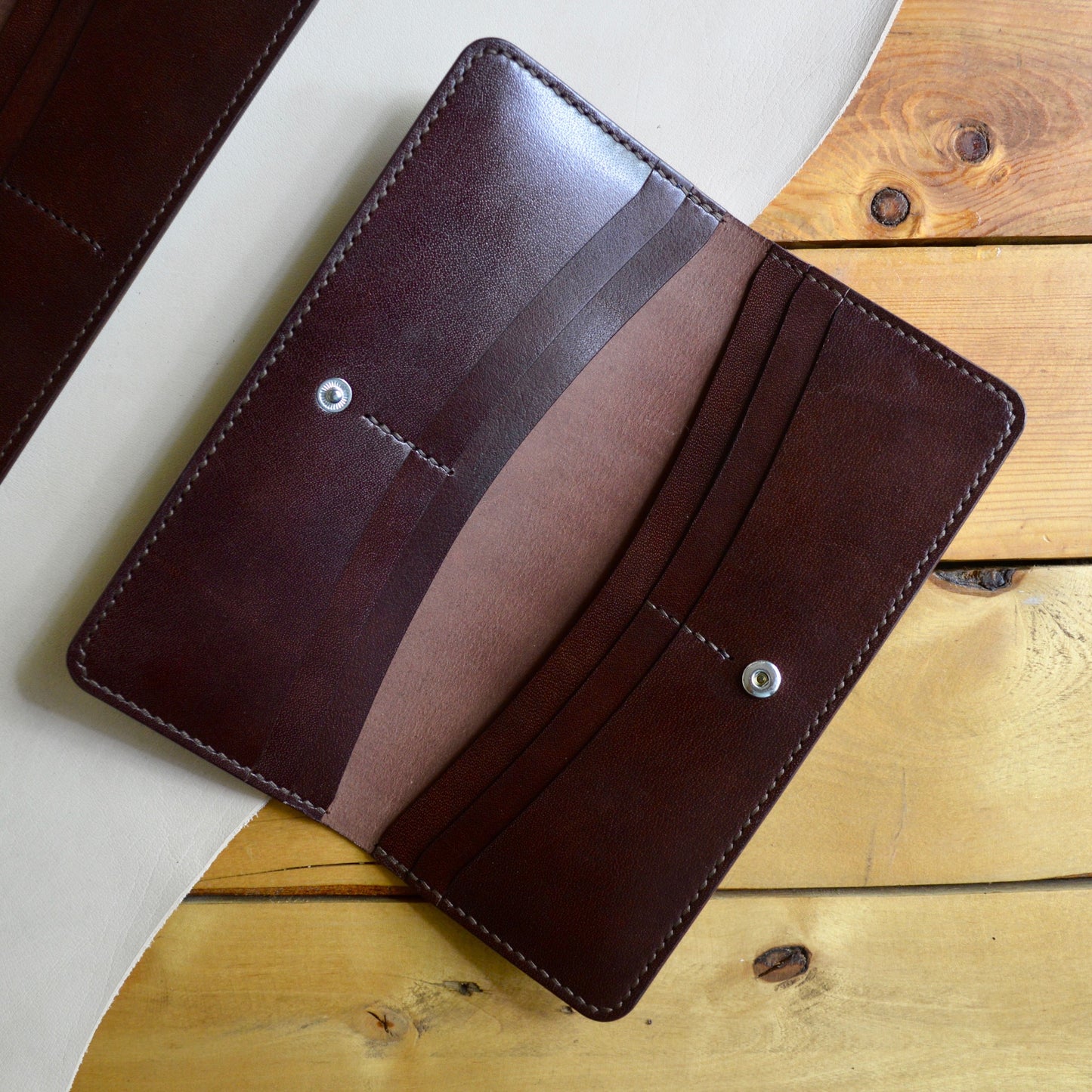 Long Bifold Wallet - Mahogany