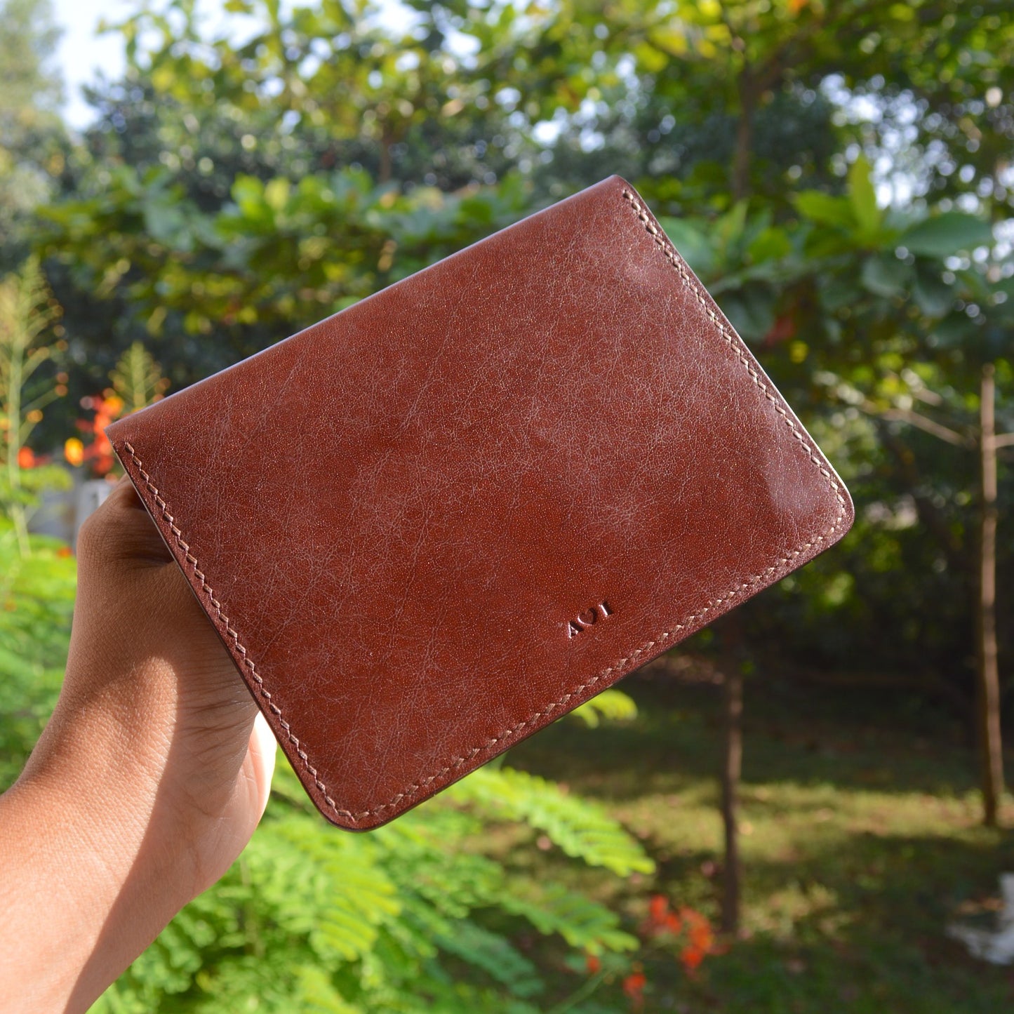 Large Passport Wallet - Mahogany