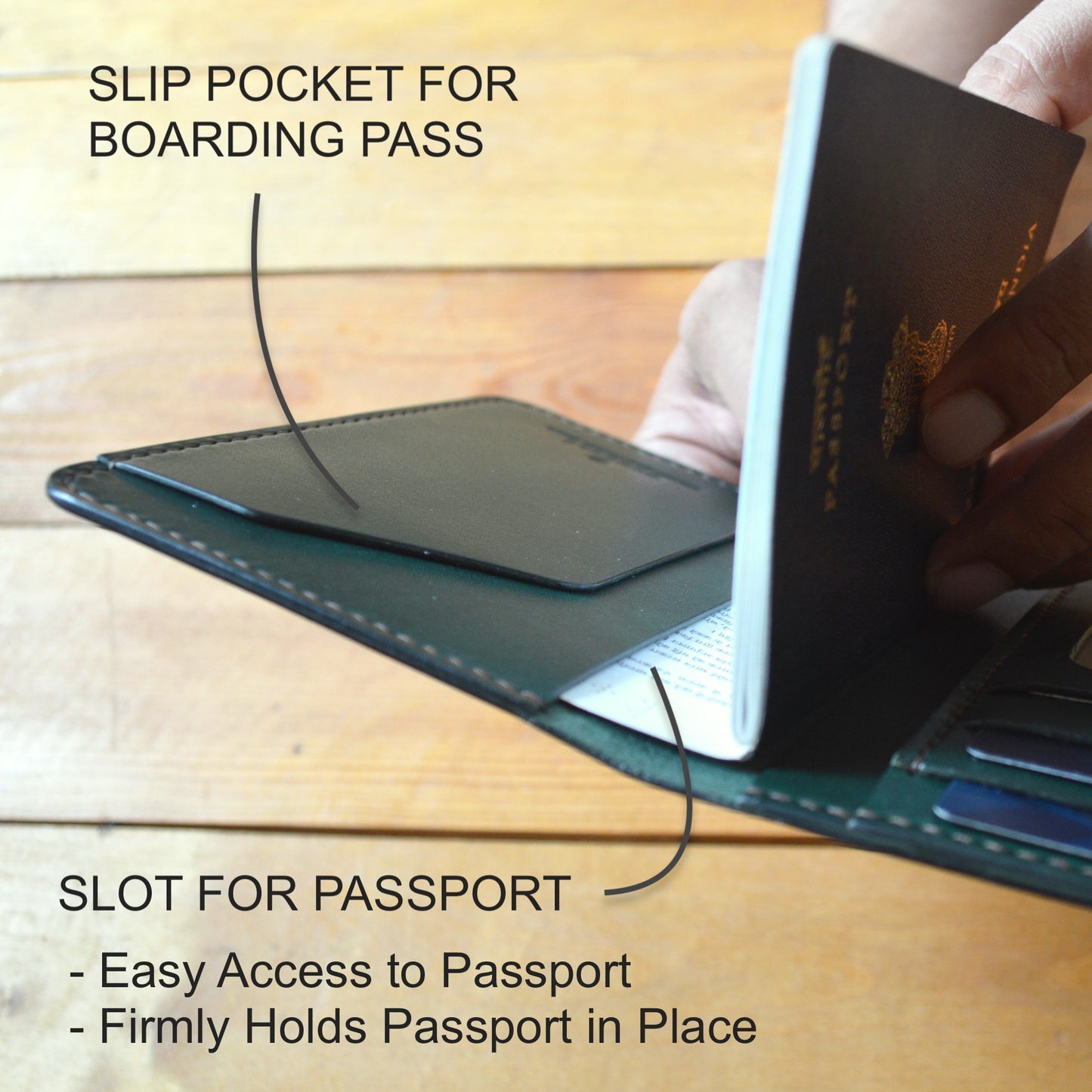 Compact Passport Wallet - Racing Green