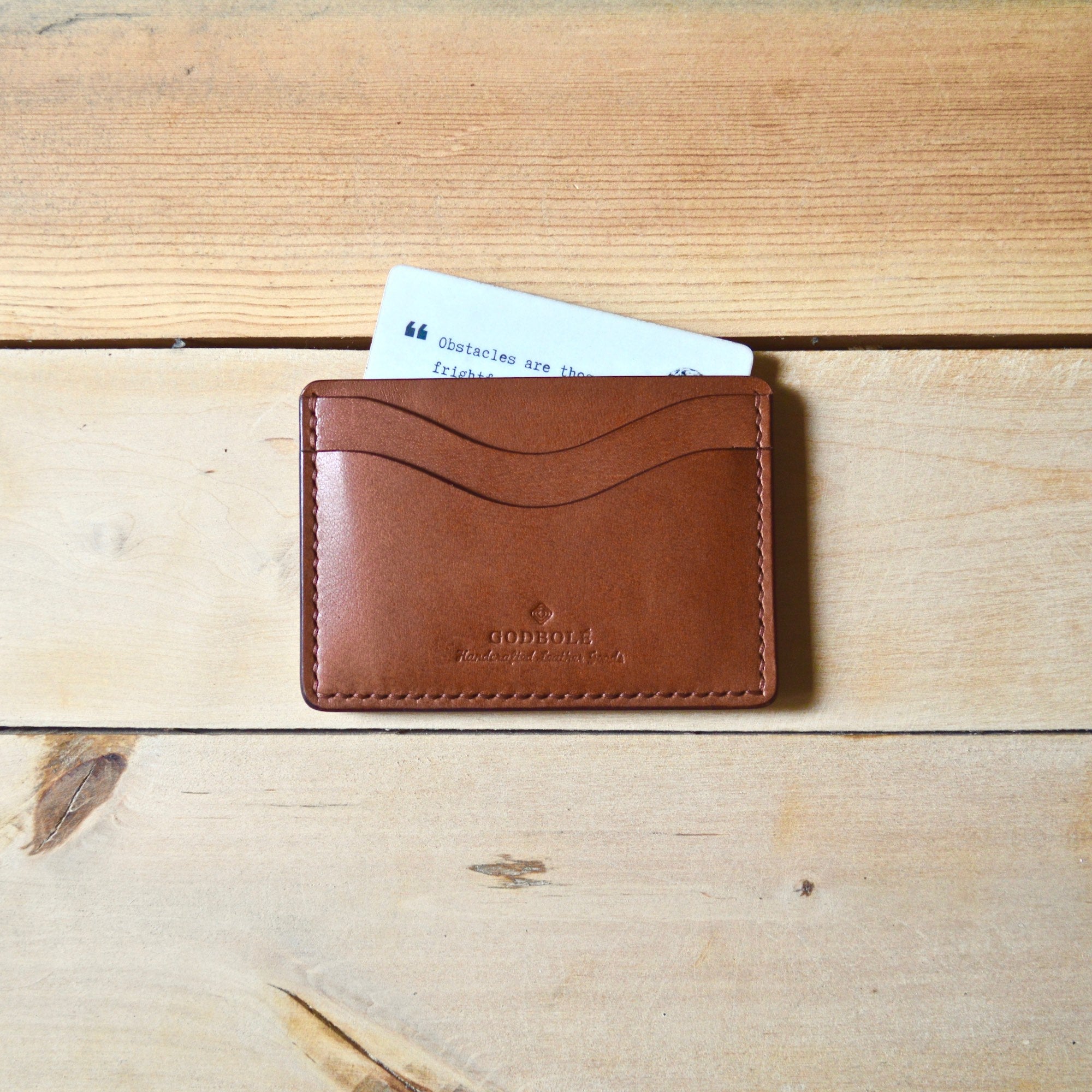 Leather Card Wallet high quality (Mid Tan/Chestnut)